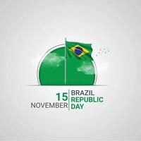 Brazilië republiek dag. Brazilië republiek dag creatief advertenties ontwerp november 15. , 3d illustratie. vector