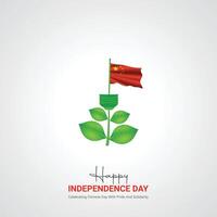 China onafhankelijkheid dag. China onafhankelijkheid dag creatief advertenties ontwerp. sociaal media na, , 3d illustratie. vector
