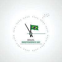 Brazilië onafhankelijkheid dag. Brazilië onafhankelijkheid dag creatief advertenties ontwerp. sociaal media na, , 3d illustratie. vector