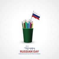 Russisch onafhankelijkheid dag. Russisch onafhankelijkheid dag creatief advertenties ontwerp, 12 juni. sociaal media poster, , 3d illustratie. vector