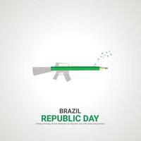 Brazilië republiek dag. Brazilië republiek dag creatief advertenties ontwerp november 15. , 3d illustratie. vector