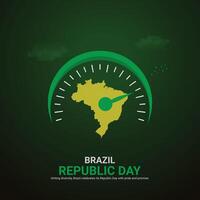 Brazilië republiek dag. Brazilië republiek dag creatief advertenties ontwerp november 15. , 3d illustratie. vector