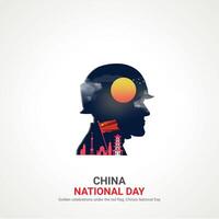 China nationaal dag. China nationaal dag creatief advertenties ontwerp 1 okt . , 3d illustratie. vector