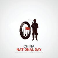 China nationaal dag. China nationaal dag creatief advertenties ontwerp 1 okt . , 3d illustratie. vector