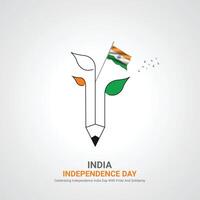 Indisch onafhankelijkheid dag, indisch onafhankelijkheid dag creatief advertenties ontwerp. sociaal media post 3d illustratie. vector