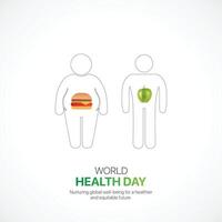wereld Gezondheid dag. wereld Gezondheid dag creatief advertenties ontwerp april 7. sociaal media poster, , 3d illustratie. vector