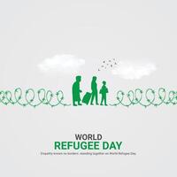 Internationale vluchteling dag. Internationale vluchteling dag creatief advertenties ontwerp. juni 20. , kunst, illustratie, 3d vector