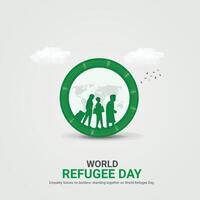 Internationale vluchteling dag. Internationale vluchteling dag creatief advertenties ontwerp. juni 20. , kunst, illustratie, 3d vector