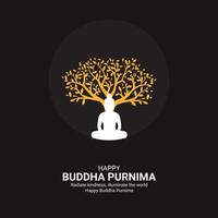 gelukkig Boeddha purnima dag. Boeddha purnima dag creatief advertenties ontwerp mei 23. , 3d illustratie. vector