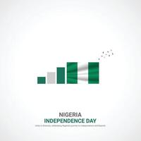 Nigeria onafhankelijkheid dag. Nigeria onafhankelijkheid dag creatief advertenties ontwerp. sociaal media na, , 3d illustratie. vector