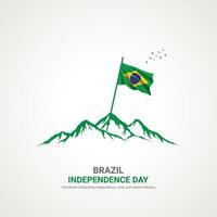 Brazilië onafhankelijkheid dag. Brazilië onafhankelijkheid dag creatief advertenties ontwerp. sociaal media na, , 3d illustratie. vector