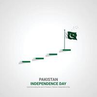 Pakistan onafhankelijkheid dag. Pakistan onafhankelijkheid dag creatief advertenties ontwerp. na, , 3d illustratie. vector