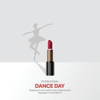 Internationale dans dag. dans dag creatief advertenties ontwerp april 29. sociaal media poster, , 3d illustratie. vector