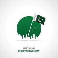 Pakistan onafhankelijkheid dag. Pakistan onafhankelijkheid dag creatief advertenties ontwerp. na, , 3d illustratie. vector