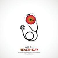 wereld Gezondheid dag. wereld Gezondheid dag creatief advertenties ontwerp april 7. sociaal media poster, , 3d illustratie. vector