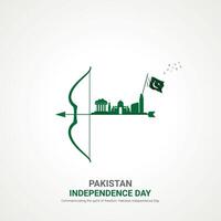 Pakistan onafhankelijkheid dag. Pakistan onafhankelijkheid dag creatief advertenties ontwerp. na, , 3d illustratie. vector