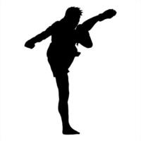 Muay Thais logo icoon silhouet vector