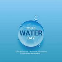 wereld water dag. water dag creatief advertenties ontwerp maart 22. sociaal media poster, , 3d illustratie. vector