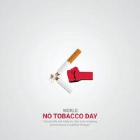 wereld geen tabak dag. wereld geen tabak dag creatief advertenties ontwerp mmay 31. , 3d illustratie. vector
