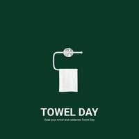nationaal handdoek dag. nationaal handdoek dag creatief advertenties ontwerp. , 3d illustratie. vector