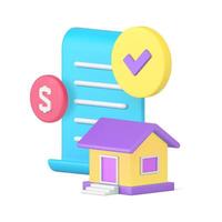 hypotheek bank lening succes overeenkomst toepassing het formulier voor huis buying 3d icoon realistisch vector