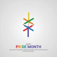 lgbt trots maand dag. lgbt trots maand dag creatief advertenties ontwerp jun 1, 3d illustratie. vector