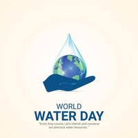 wereld water dag. water dag creatief advertenties ontwerp maart 22. sociaal media poster, , 3d illustratie. vector