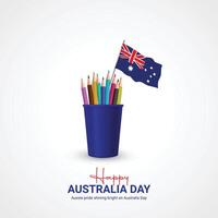 gelukkig Australië dag. Australië dag creatief advertenties ontwerp vector