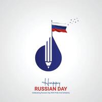 Russisch onafhankelijkheid dag. Russisch onafhankelijkheid dag creatief advertenties ontwerp, 12 juni. sociaal media poster, , 3d illustratie. vector
