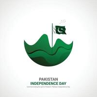 Pakistan onafhankelijkheid dag. Pakistan onafhankelijkheid dag creatief advertenties ontwerp. na, , 3d illustratie. vector