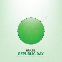 Brazilië republiek dag. Brazilië republiek dag creatief advertenties ontwerp november 15. , 3d illustratie. vector