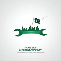 Pakistan onafhankelijkheid dag. Pakistan onafhankelijkheid dag creatief advertenties ontwerp. na, , 3d illustratie. vector