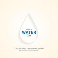 wereld water dag. water dag creatief advertenties ontwerp maart 22. sociaal media poster, , 3d illustratie. vector