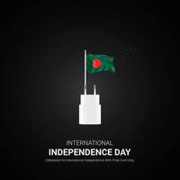 Bangladesh onafhankelijkheid dag. Bangladesh onafhankelijkheid dag creatief advertenties ontwerp maart 26. , 3d illustratie. vector