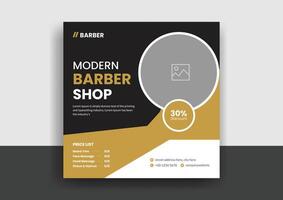 kapper winkel haar- salon sociaal media post sjabloon. schoonheid spa bedrijf web banier ontwerp vector