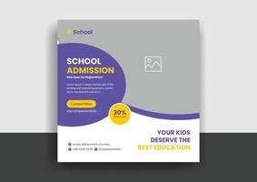 school- toelating sociaal media post web banier sjabloon vector