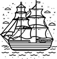 zeilboot icoon stijl illustratie vector