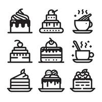 taart icon set vector