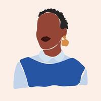 gezichtsloos abstract Afrikaanse Amerikaans vrouw vlak portret vector