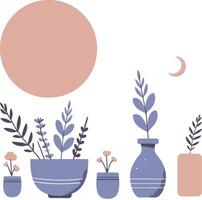 minimalistisch vlak lavendel zomer illustratie Aan een wit achtergrond, geïsoleerd vector