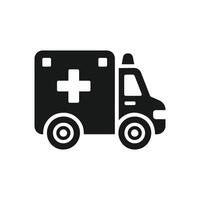 ambulance icoon in wit backgroudn vector