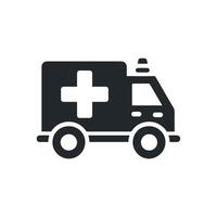 ambulance icoon in wit backgroudn vector