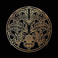 circulaire gouden Koninklijk grens kader met kunst deco ornamenten vector