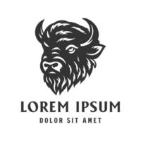 wijnoogst hipster rustiek bizon yaks buffel stier hoofd illustratie sjabloon ontwerp vector