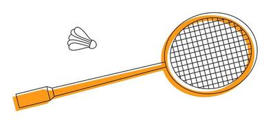 badminton racket en shuttle illustratie van sport- uitrusting vector