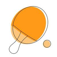 tennis bal en racket tekening vector