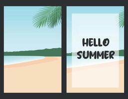 zomer achtergrond met palm. zomer poster illustratie. zomer visie poster. Hallo zomer banier vector