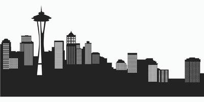 Seattle stad horizon silhouet illustratie vector