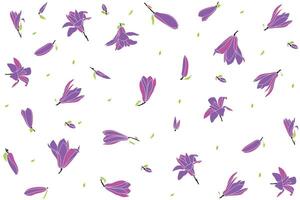 illustratie patroon van verbaal schotel magnolia bloem zijn bloeienmet blad Aan wit achtergrond. vector