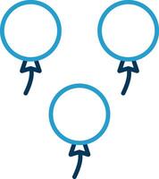 ballonnen lijn blauw twee kleur icoon vector